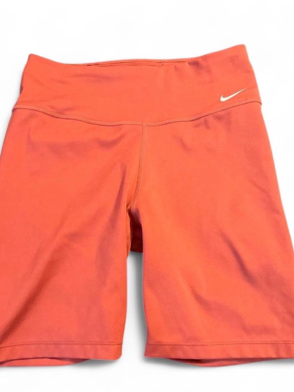 Nike Women's Coral-Orange High Waist Bike Shorts